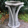 Bird Baths^Statues & Sculptures Flower Design Stone Garden Bird Bath