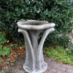 Bird Baths^Statues & Sculptures Flower Design Stone Garden Bird Bath