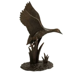Ducks^Statues & Sculptures Flying Duck Bronze Metal Garden Ornament
