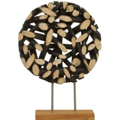 Table Top|Abstract^Statues & Sculptures Forest Orb 50cm Black Wood Indoor Sculpture