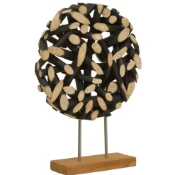 Table Top|Abstract^Statues & Sculptures Forest Orb 50cm Black Wood Indoor Sculpture