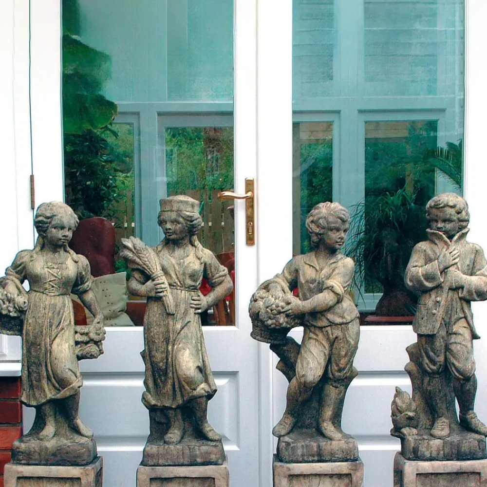 Children^Statues & Sculptures Four Seasons Children Stone Garden Statues