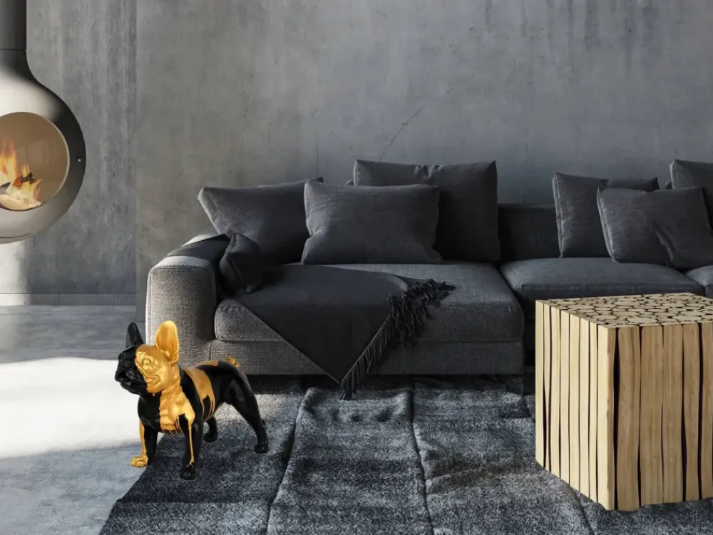 Table Top|Floor Standing^Statues & Sculptures French Bulldog 40cm Black Resin Indoor Sculpture