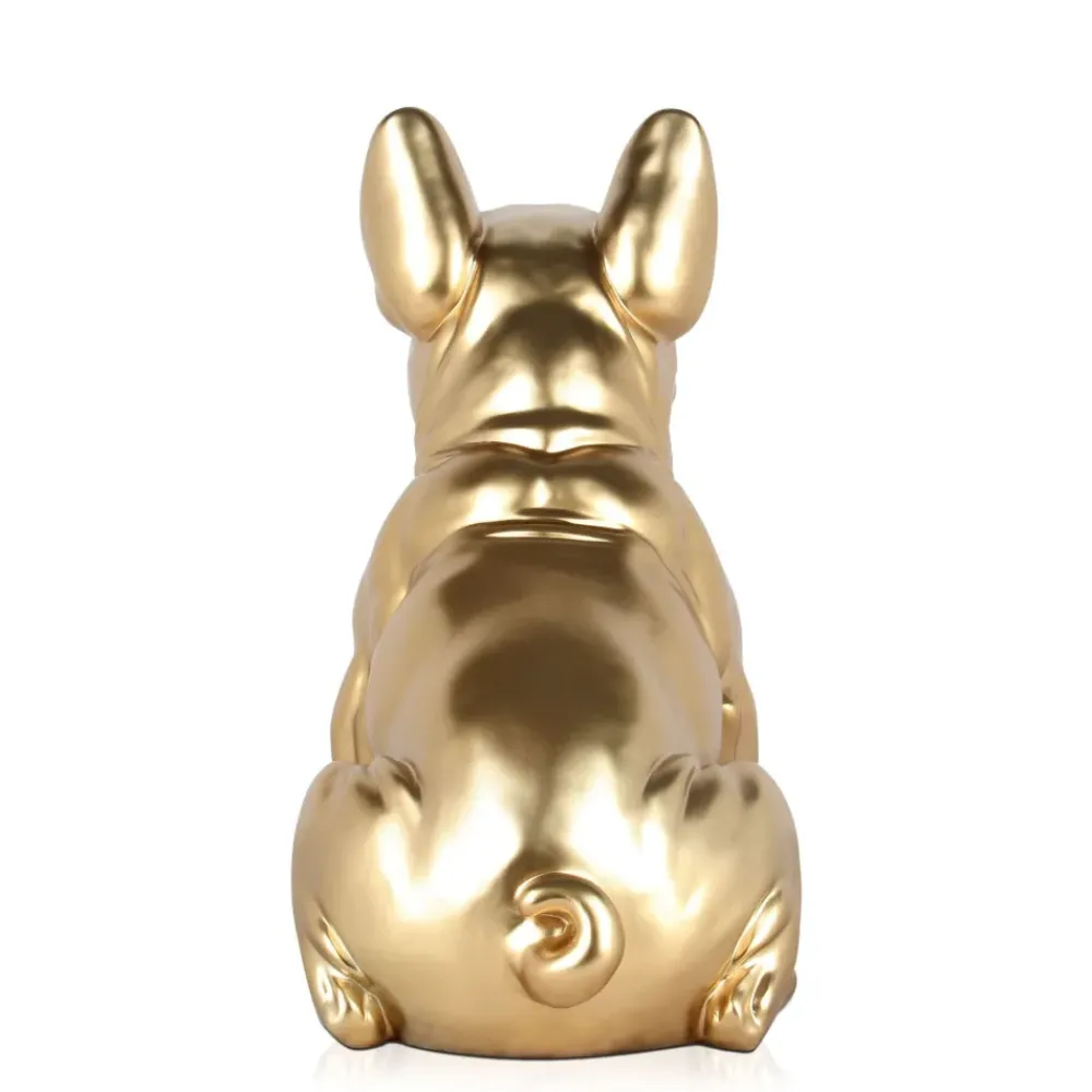 Table Top|Floor Standing^Statues & Sculptures French Bulldog 40cm Gold Resin Indoor Sculpture