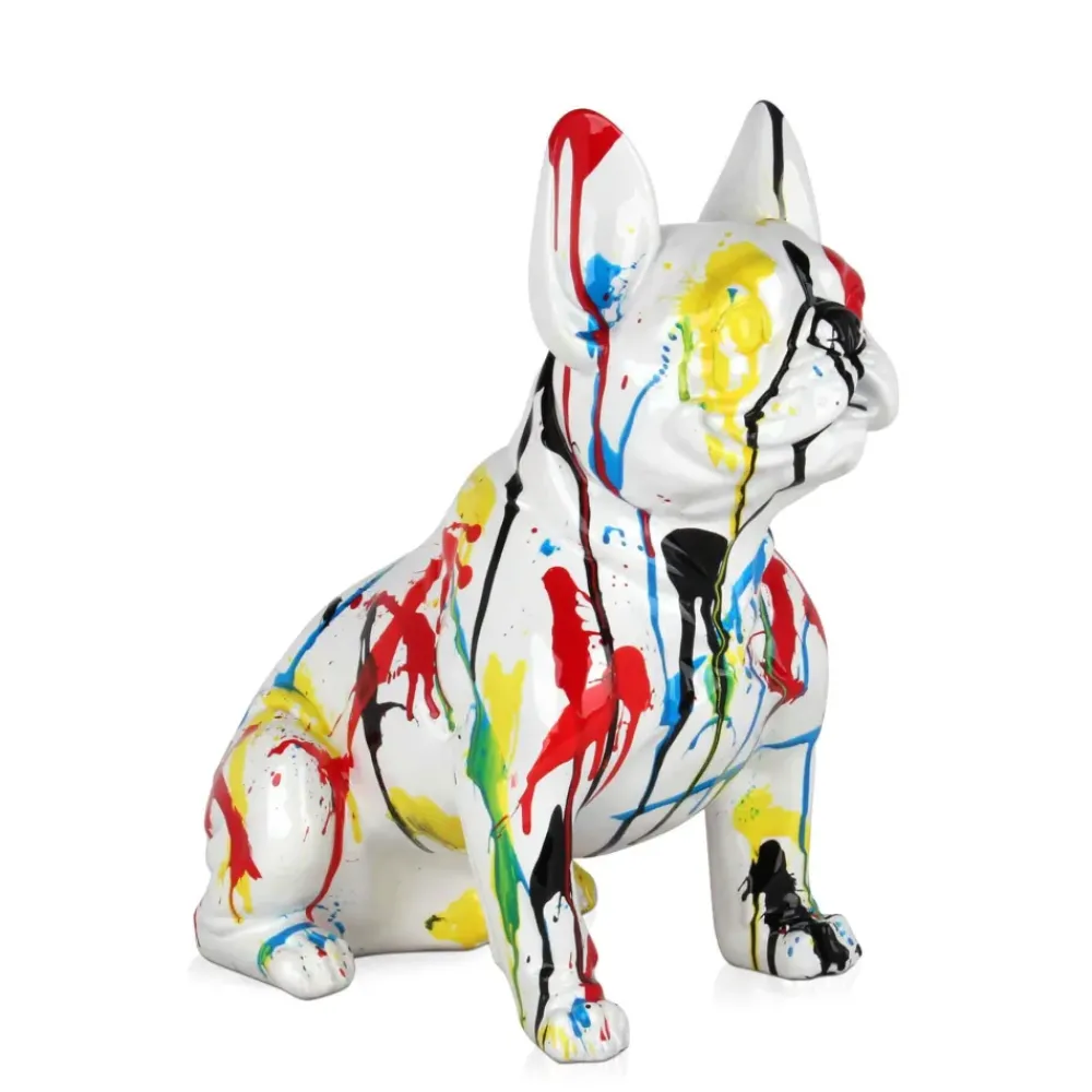Table Top|Floor Standing^Statues & Sculptures French Bulldog 40cm Multicolour Resin Indoor Sculpture