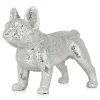 Table Top|Floor Standing^Statues & Sculptures French Bulldog 38cm Silver Resin Indoor Sculpture