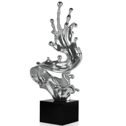 Floor Standing|Abstract^Statues & Sculptures Frozen Motion 86cm Silver Resin Indoor Sculpture