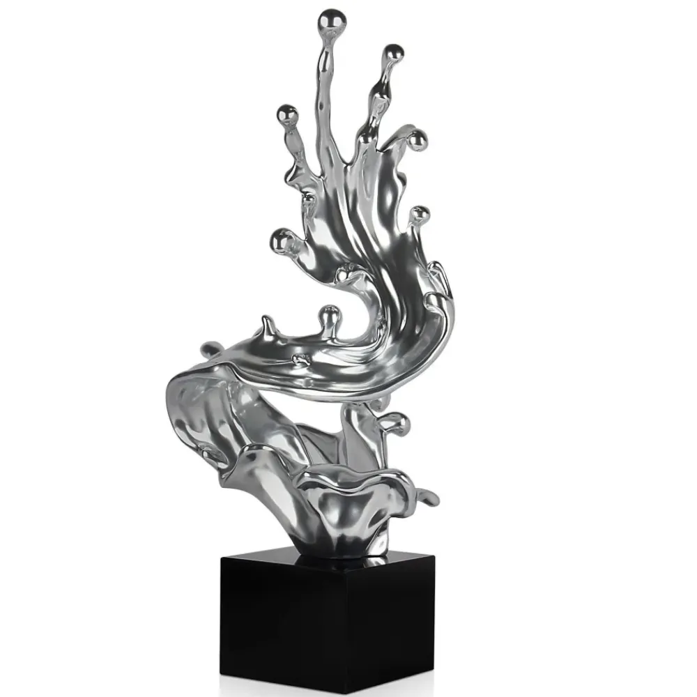 Floor Standing|Abstract^Statues & Sculptures Frozen Motion 86cm Silver Resin Indoor Sculpture