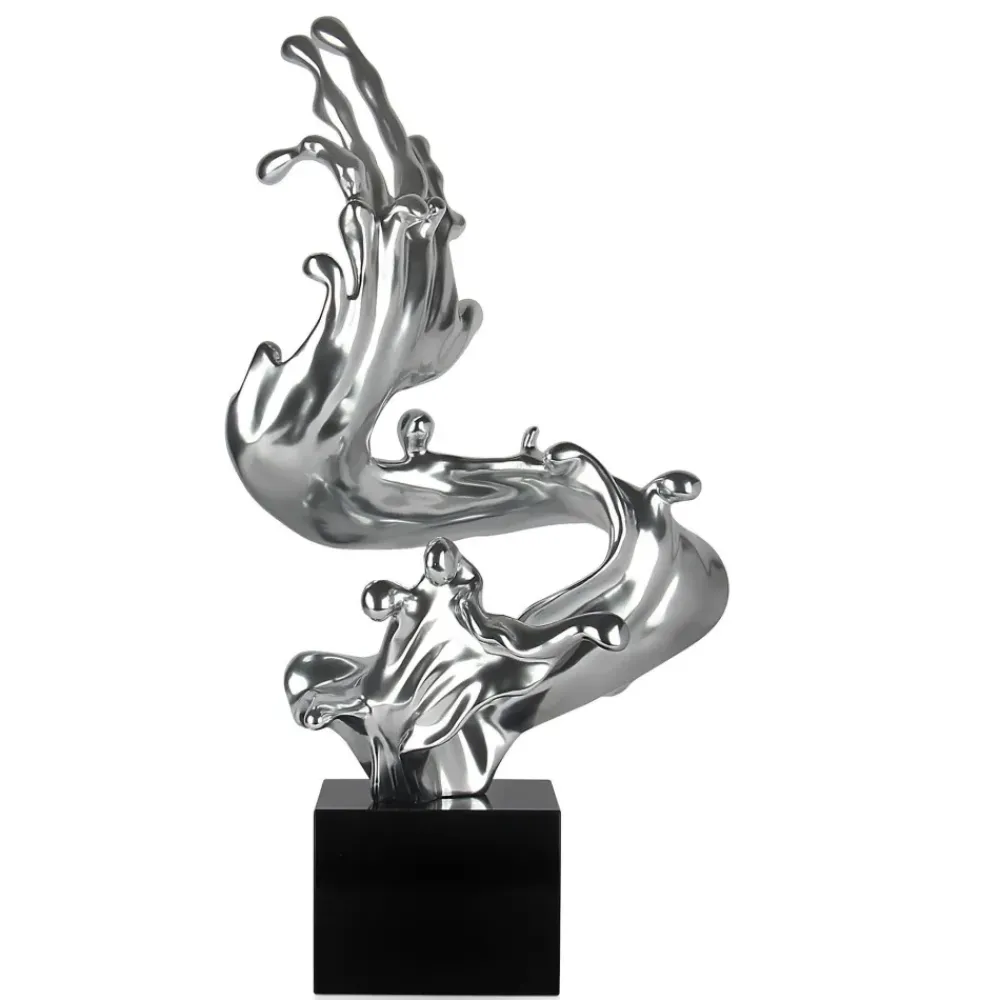 Floor Standing|Abstract^Statues & Sculptures Frozen Motion 86cm Silver Resin Indoor Sculpture