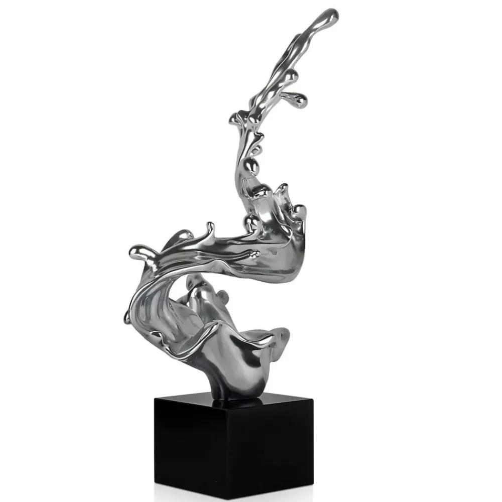 Floor Standing|Abstract^Statues & Sculptures Frozen Motion 86cm Silver Resin Indoor Sculpture