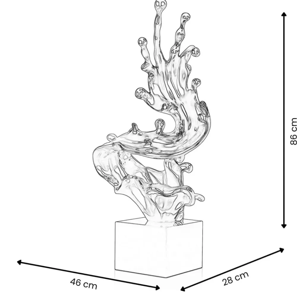 Floor Standing|Abstract^Statues & Sculptures Frozen Motion 86cm Silver Resin Indoor Sculpture