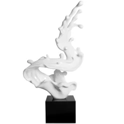 Floor Standing|Abstract^Statues & Sculptures Frozen Motion 86cm White Resin Indoor Sculpture