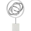 Table Top|Abstract^Statues & Sculptures Galactic Sphere 43cm Silver Metal Indoor Sculpture
