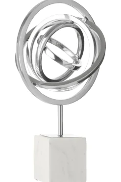 Table Top|Abstract^Statues & Sculptures Galactic Sphere 43cm Silver Metal Indoor Sculpture