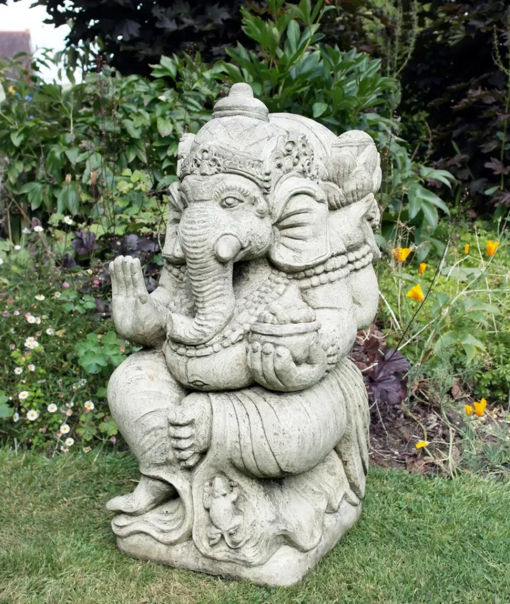 Buddha^Statues & Sculptures Ganesh Stone Garden Statue