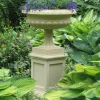 Large|Round^Statues & Sculptures Georgian Tazza Stone Garden Planter on Pedestal
