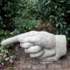 Modern^Statues & Sculptures Giant Hand Pointing Left Stone Garden Statue