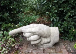 Modern^Statues & Sculptures Giant Hand Pointing Left Stone Garden Statue