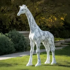 Wildlife|Modern^Statues & Sculptures Gigantic Giraffe 350cm White Marble Garden Statue v1
