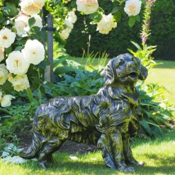 Dogs^Statues & Sculptures Golden Retriever Dog Bronze Metal Garden Statue