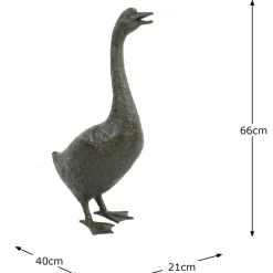 Goose^Statues & Sculptures Goose 66cm Bronze Metal Garden Ornament