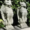 Lions|Griffins^Statues & Sculptures Gothic Griffin & Lion Stone Garden Statues