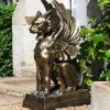 Griffins^Statues & Sculptures Gothic Griffin Bronze Metal Garden Statue