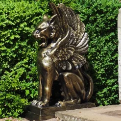 Griffins^Statues & Sculptures Gothic Griffin Bronze Metal Garden Statue