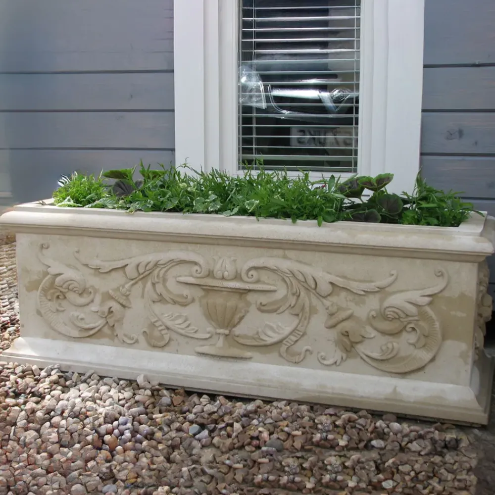 Troughs|Large^Statues & Sculptures Grand Athena Trough Stone Garden Planter