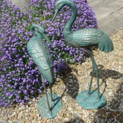 Cranes^Statues & Sculptures Grand Cranes Bronze Metal Garden Ornaments