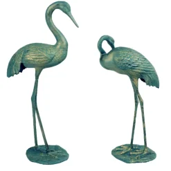 Cranes^Statues & Sculptures Grand Cranes Bronze Metal Garden Ornaments