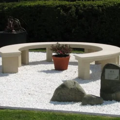 Stone Benches^Statues & Sculptures Grand Curved Modern Stone Garden Bench