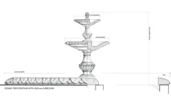 Water Features^Statues & Sculptures Grand Double Tier 4m Emerald Marble Stone Water Fountain Feature