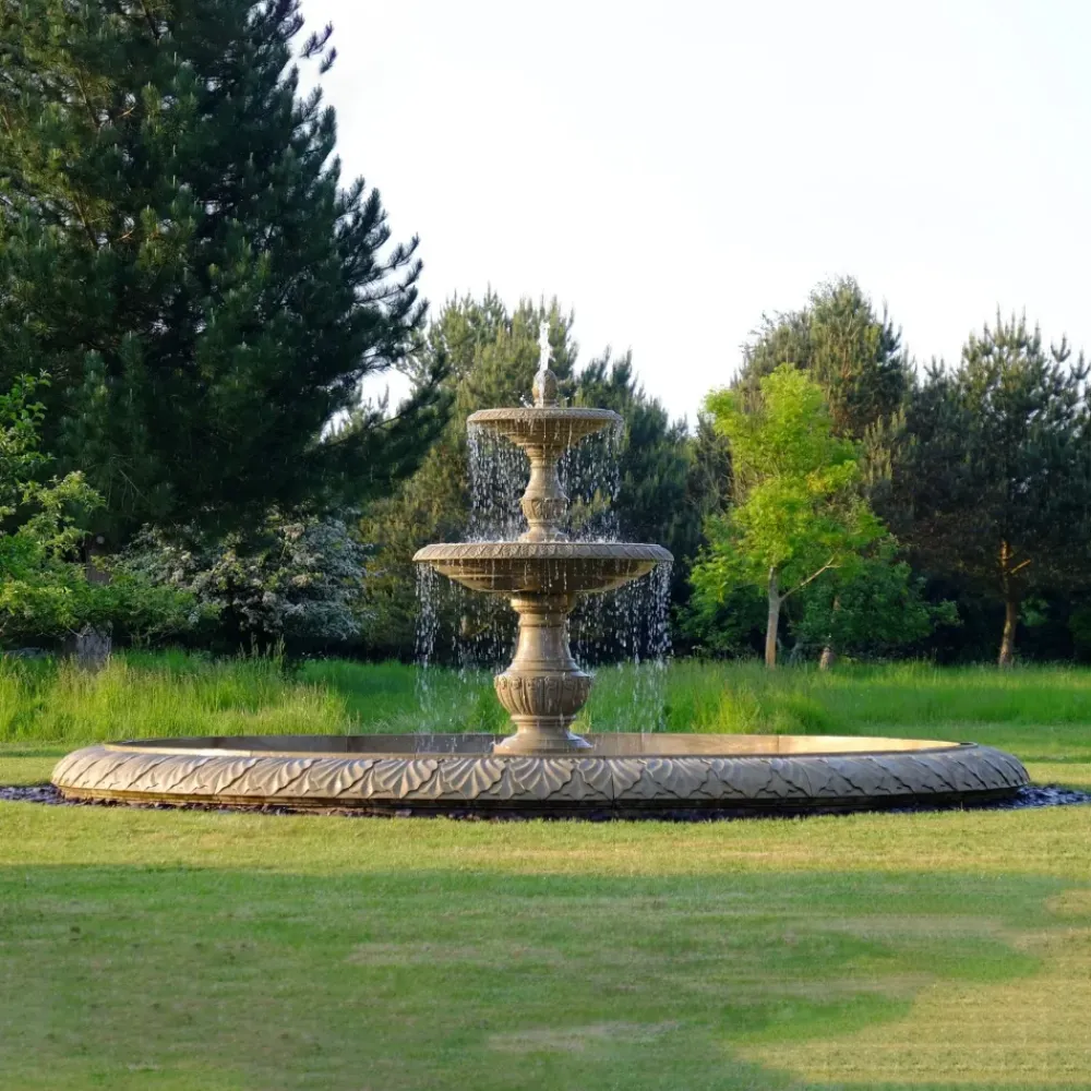 Water Features^Statues & Sculptures Grand Double Tier 4m Sandstone Stone Water Fountain Feature