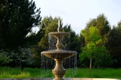 Water Features^Statues & Sculptures Grand Double Tier 4m Sandstone Stone Water Fountain Feature