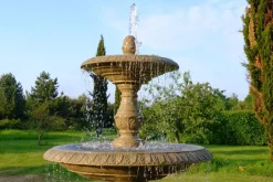 Water Features^Statues & Sculptures Grand Double Tier 4m Sandstone Stone Water Fountain Feature