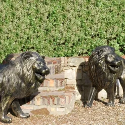 Wildlife|Lions^Statues & Sculptures Grand Lions Bronze Metal Garden Statues