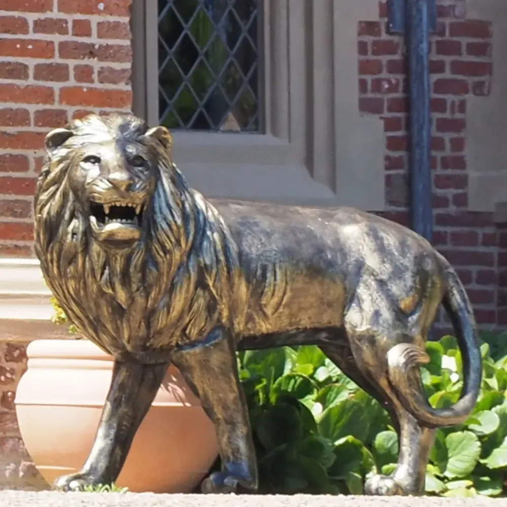 Wildlife|Lions^Statues & Sculptures Grand Lions Bronze Metal Garden Statues