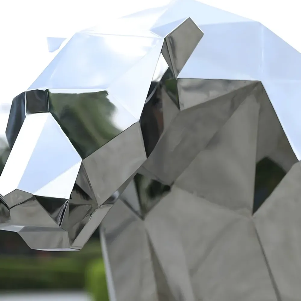 Low Poly|Animals^Statues & Sculptures Grand Panther 87cm Geometric Metal Garden Sculpture