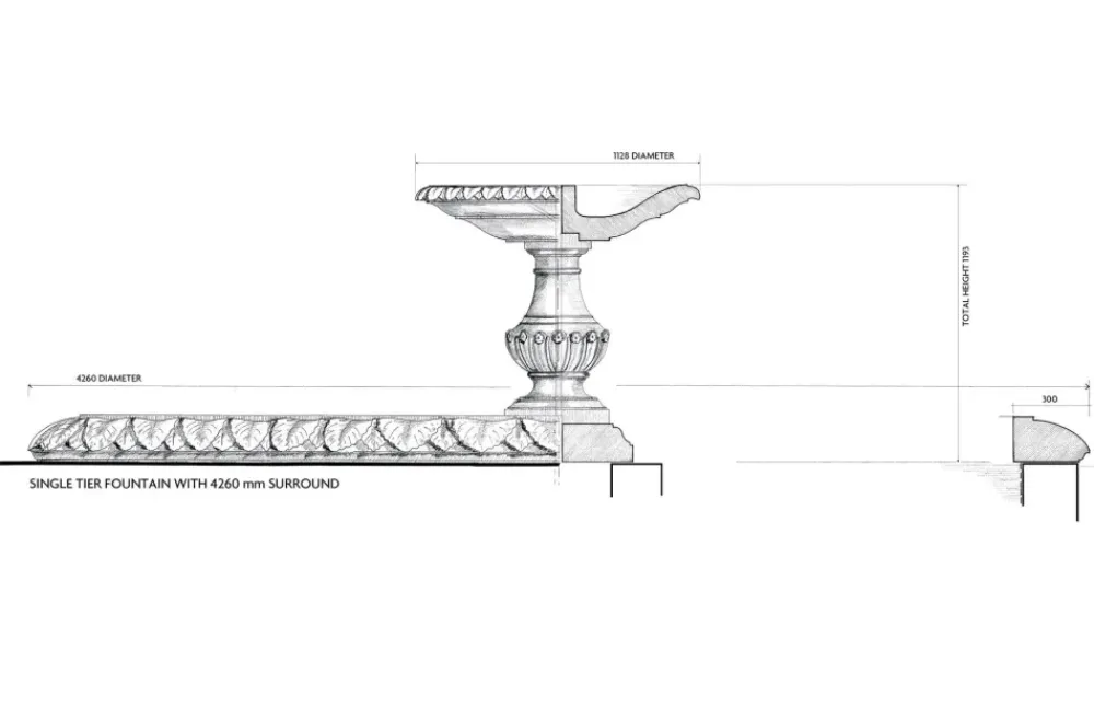 Water Features^Statues & Sculptures Grand Single Tier 4m Emerald Marble Stone Water Fountain Feature
