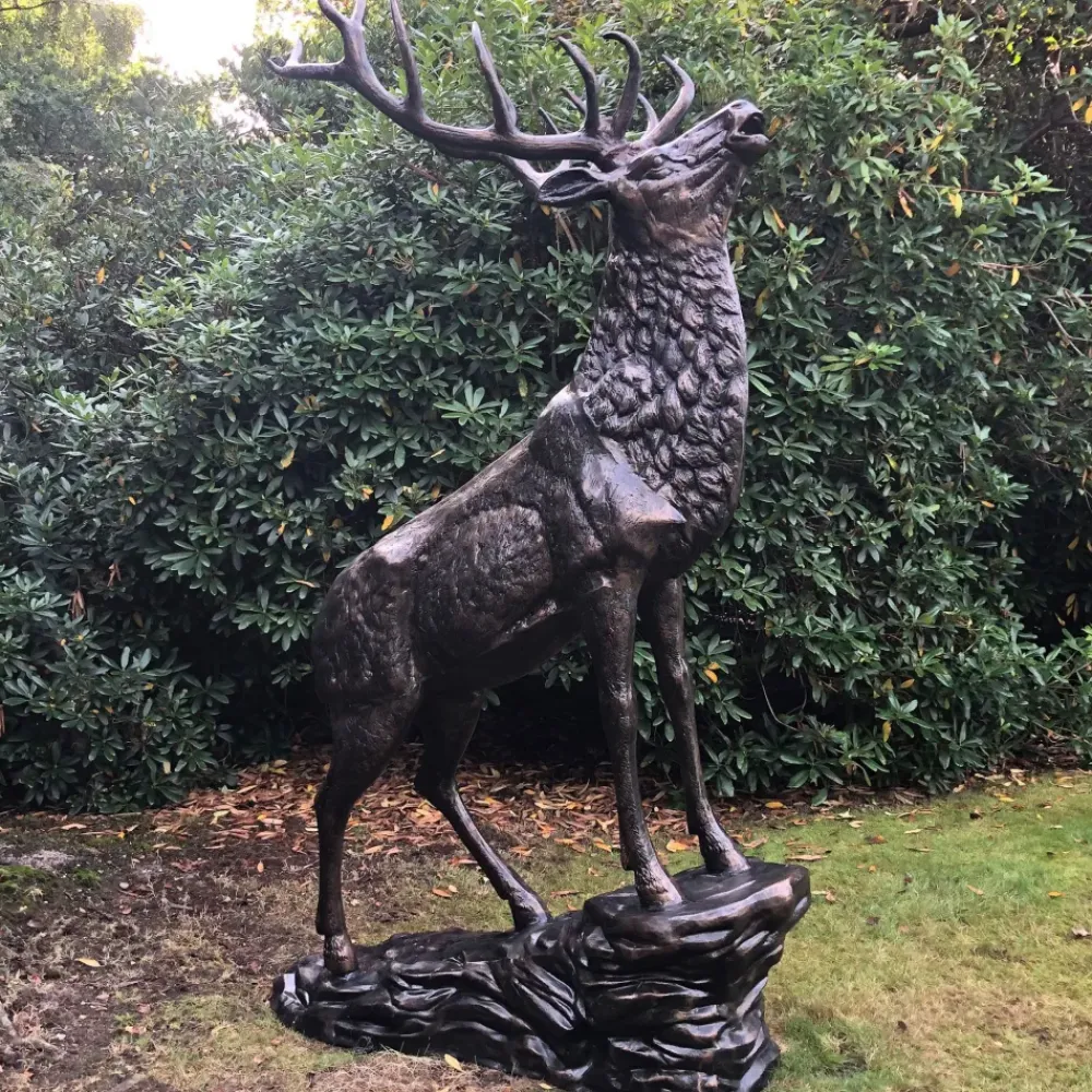 Stags & Deers^Statues & Sculptures Grand Stag Life-Size 292cm Metal Bronze Garden Statue