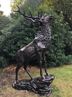 Stags & Deers^Statues & Sculptures Grand Stag Life-Size 292cm Metal Bronze Garden Statue