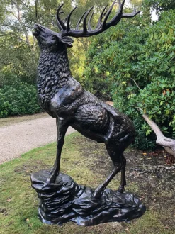 Stags & Deers^Statues & Sculptures Grand Stag Life-Size 292cm Metal Bronze Garden Statue
