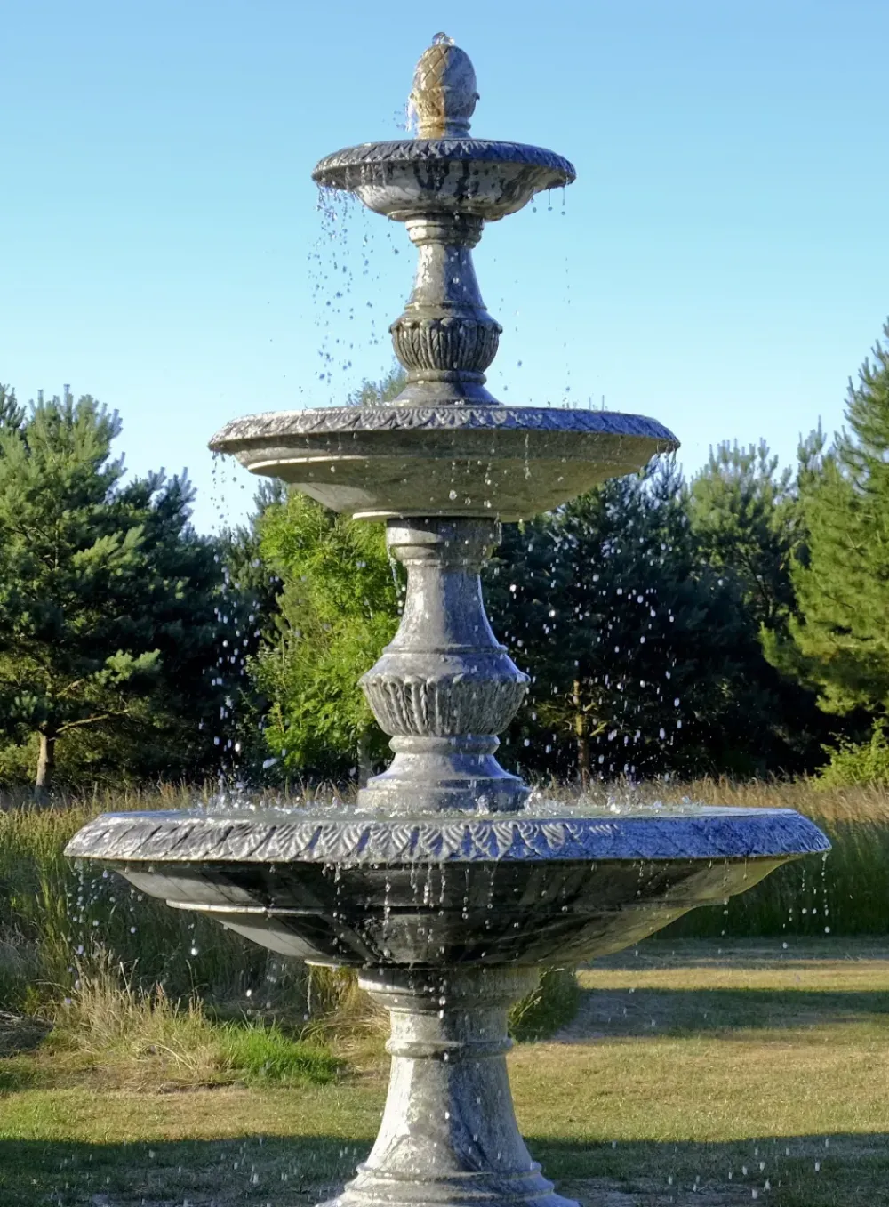 Water Features^Statues & Sculptures Grand Triple Tier 4m Emerald Marble Stone Water Fountain Feature