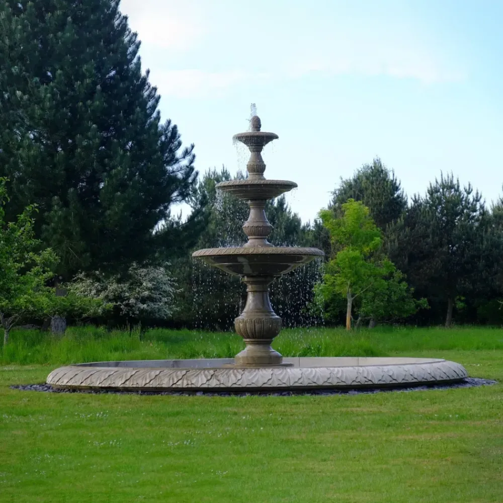 Water Features^Statues & Sculptures Grand Triple Tier 4m Sandstone Stone Water Fountain Feature