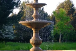 Water Features^Statues & Sculptures Grand Triple Tier 4m Sandstone Stone Water Fountain Feature