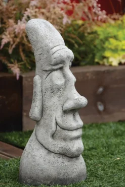 Easter Island Heads^Statues & Sculptures Grandad Easter Island Head Stone Garden Ornament