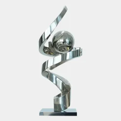 Table Top|Floor Standing^Statues & Sculptures Gravity Sphere 92cm Silver Metal Indoor Sculpture