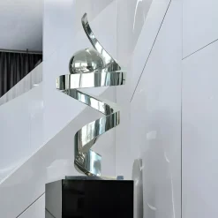 Table Top|Floor Standing^Statues & Sculptures Gravity Sphere 92cm Silver Metal Indoor Sculpture