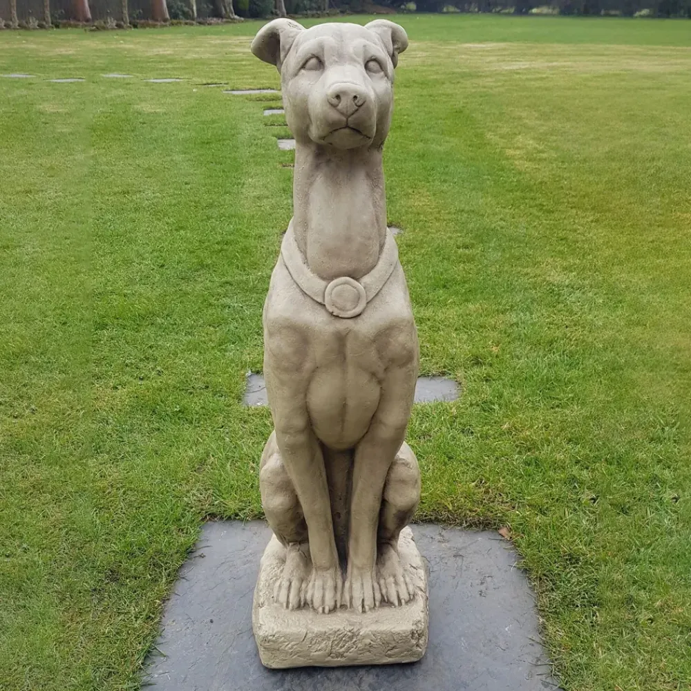 Dogs^Statues & Sculptures Greyhound 90cm Stone Garden Statue